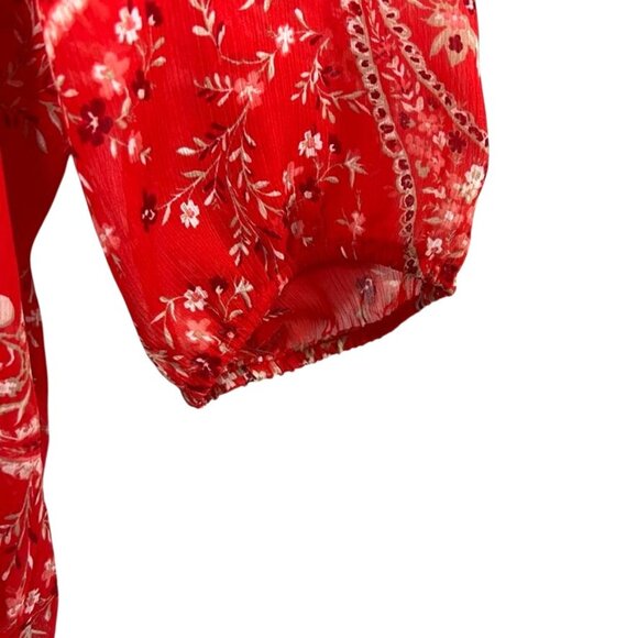 St. Johns Bay Flowy Red Paisley Floral Blouse Sz:1X - Picture 10 of 12